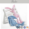 100% Cotton Fabric Stuffed Bunny Toy for Baby with lovely embroidery heart